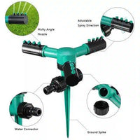 Garden Sprinkler , with Ground Spike – Green (Automatic 360 Degree)