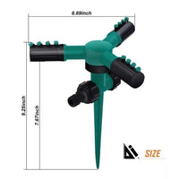 Garden Sprinkler , with Ground Spike – Green (Automatic 360 Degree)