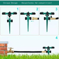 Garden Sprinkler , with Ground Spike – Green (Automatic 360 Degree)