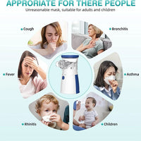 Mesh Portable Nebulizer Machine – Mini Inhaler with Adult & Kids Mask