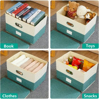 Space Saving Multi-Use Fabric Storage Basket with Lid