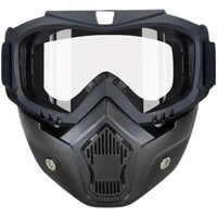 Anti-Fog Biker Face Helmet Mask with Goggles