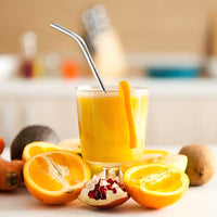 4Pcs Stainless Steel Replacement Straws Compatible with Owala Water Bottle 24oz 32oz Reusable Straws with 1 Cleaning Brush