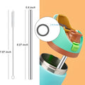 4Pcs Stainless Steel Replacement Straws Compatible with Owala Water Bottle 24oz 32oz Reusable Straws with 1 Cleaning Brush