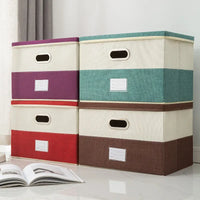 Space Saving Multi-Use Fabric Storage Basket with Lid