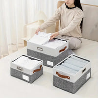 Space Saving Multi-Use Fabric Storage Basket with Lid