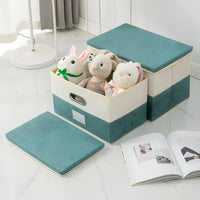 Space Saving Multi-Use Fabric Storage Basket with Lid