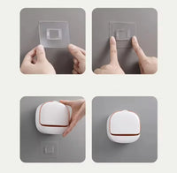 Wall Mounted Soap Box With Flip Cover, Soap Holder With Drainage Tray