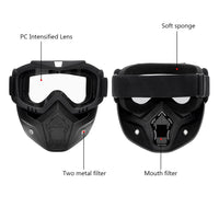Anti-Fog Biker Face Helmet Mask with Goggles