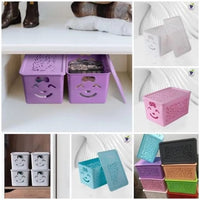 3 in 1 Smiley Organizer Basket Stackable Storage Solution,and Stylish Organizer for Home and Office