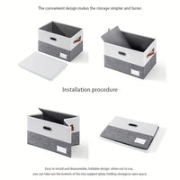 Space Saving Multi-Use Fabric Storage Basket with Lid