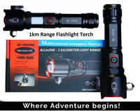 Super 8800mAh Powerful 2-in-1 Emergency Flashlight & Power Bank – 1KM Long-Range Tactical LED Torch, Waterproof, Rechargeable, SOS Mode, Emergency Hammer & Cutter