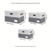 Space Saving Multi-Use Fabric Storage Basket with Lid