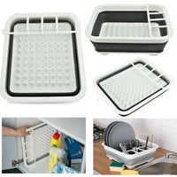 Silicone foldable drainer dish rack