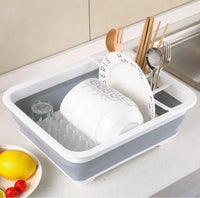 Silicone foldable drainer dish rack